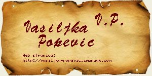 Vasiljka Popević vizit kartica
